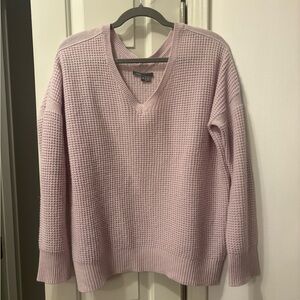 Lavendar Waffle Knit Vince V-Neck Sweater